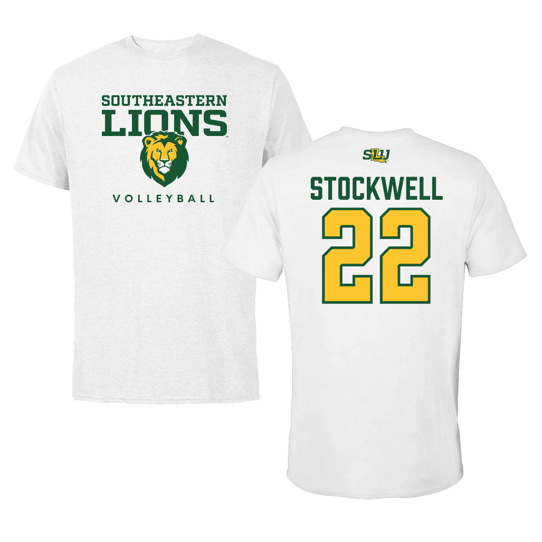 Southeastern Louisiana University Volleyball White Tee  - #22 Taylor Stockwell
