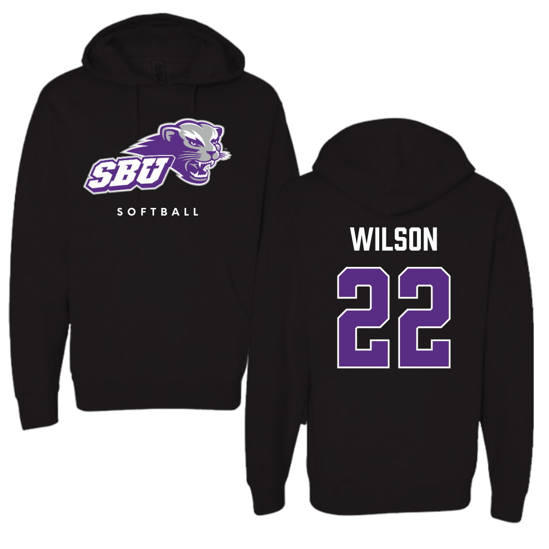Southwest Baptist University Softball Black Hoodie  - #22 Malea Wilson
