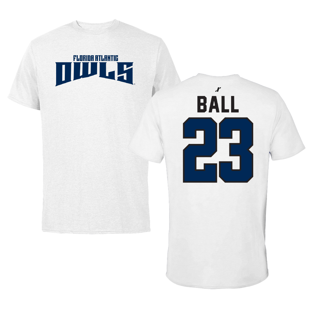 Florida Atlantic University Baseball White Classic Tee - #23 Dawson Ball