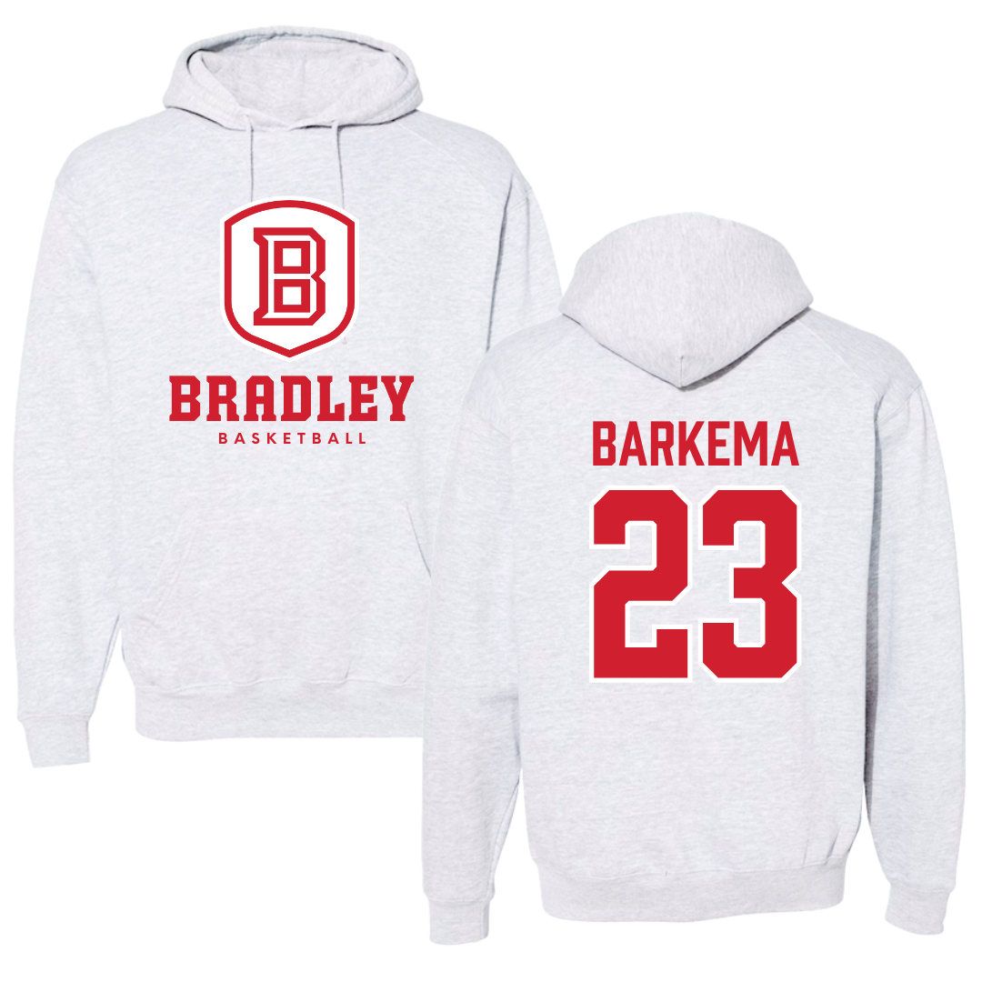 Bradley University Basketball Gray Hoodie  - #23 Reagan Barkema