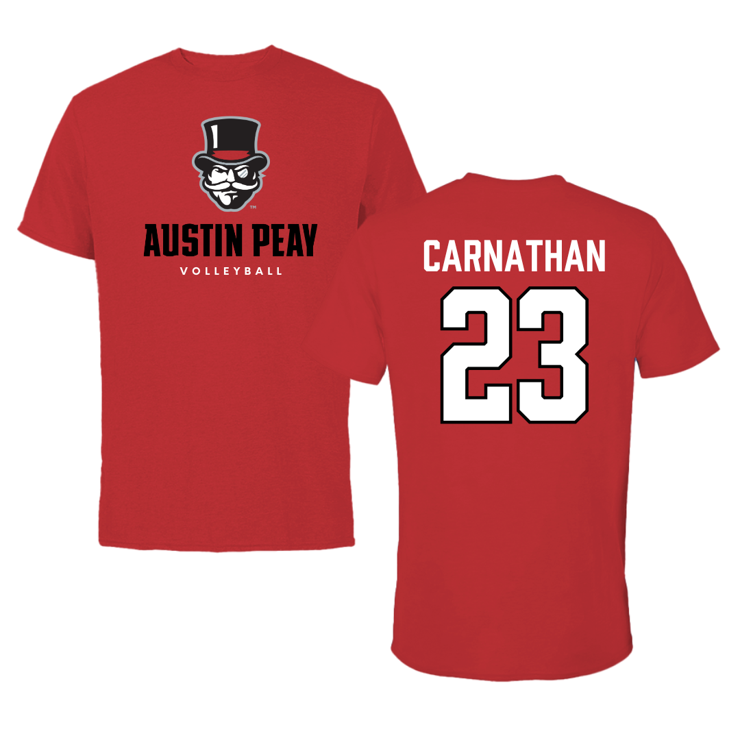 Austin Peay State University Volleyball Red Mascot Tee - #23 Sarah Carnathan