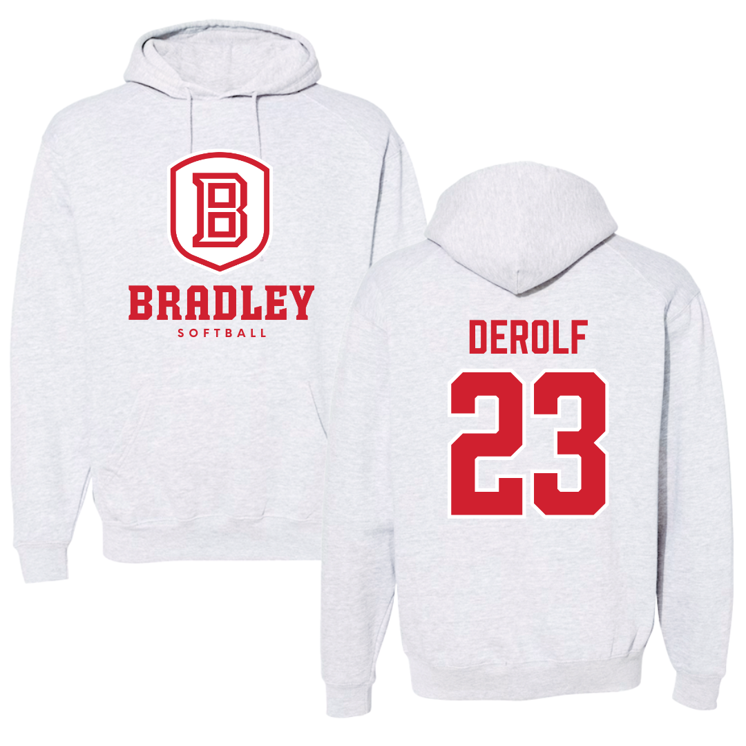Bradley University Softball Gray Hoodie  - #23 Lauren DeRolf