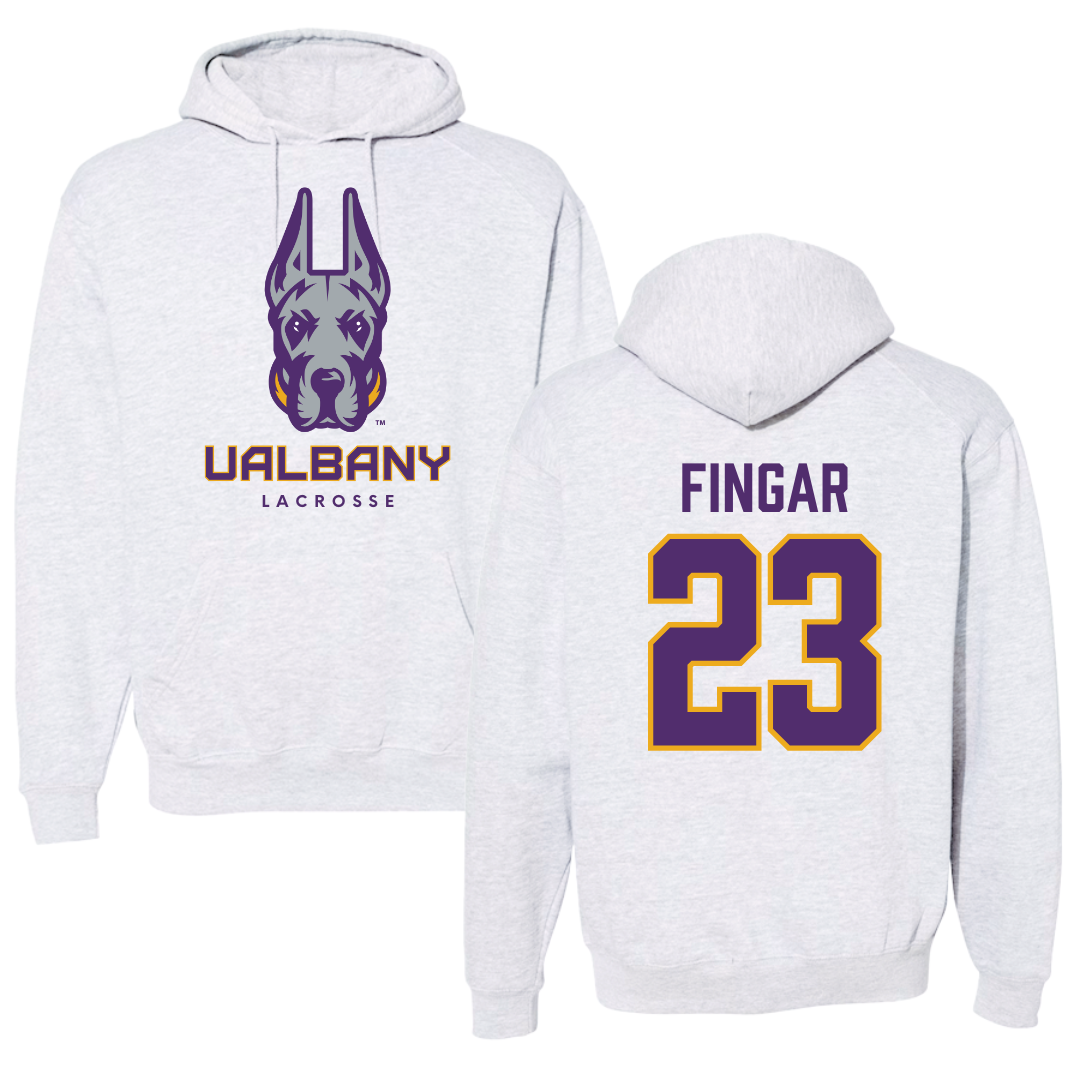 University at Albany Lacrosse Gray Hoodie  - #23 Conner Fingar
