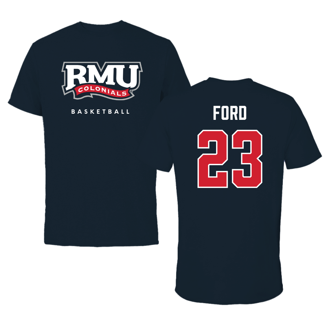 Robert Morris University Basketball Navy Tee  - #23 Chris Ford