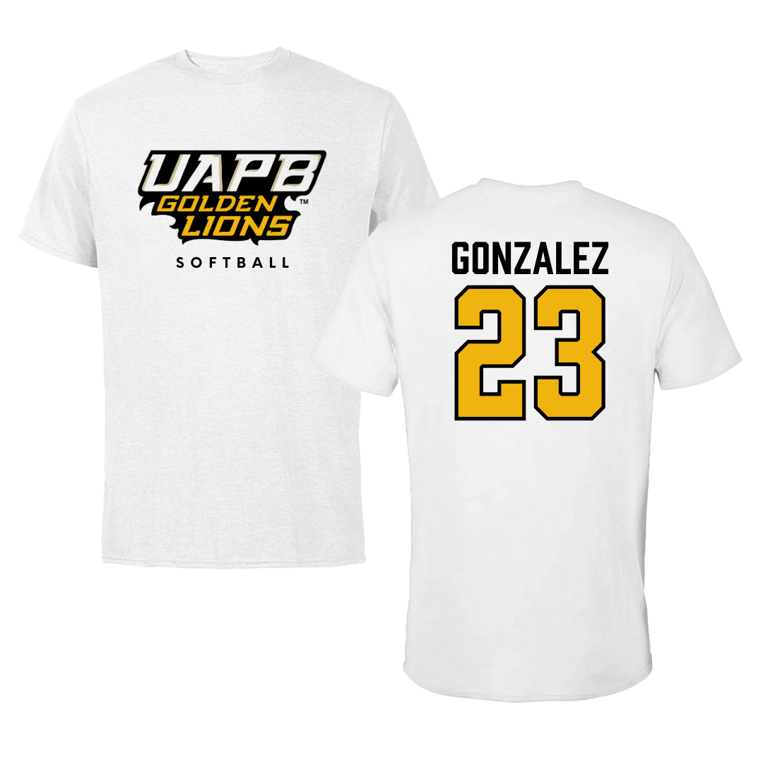 University of Arkansas-Pine Bluff Softball White Tee  - #23 Ariana Gonzalez