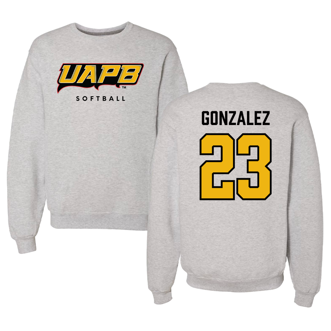 University of Arkansas-Pine Bluff Softball Gray Crewneck  - #23 Ariana Gonzalez