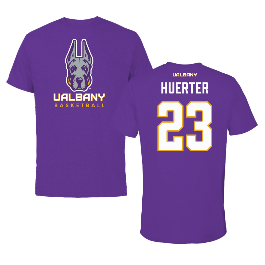 University at Albany Basketball Purple Tee  - #23 Meghan Huerter