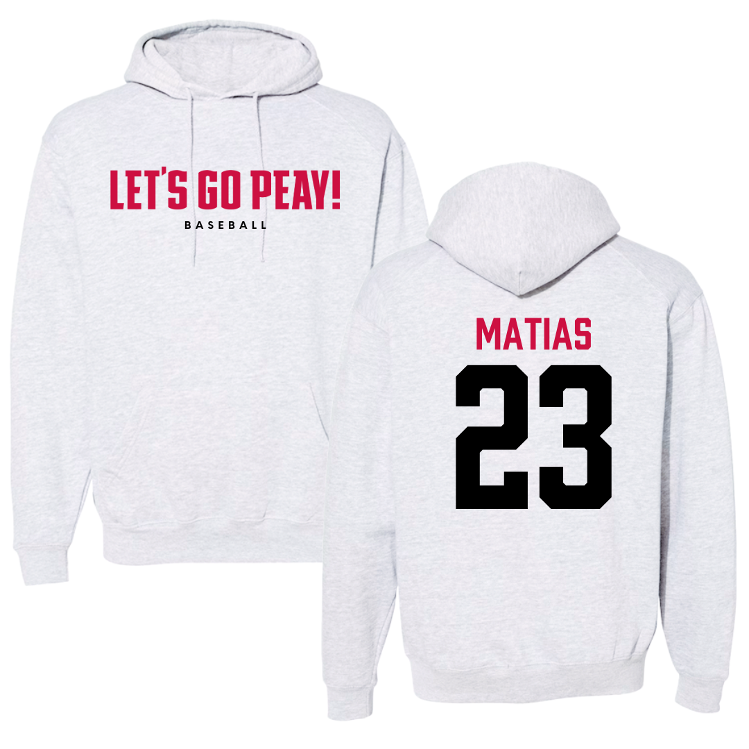 Austin Peay State University Baseball Gray Hoodie  - #23 Andres Matias