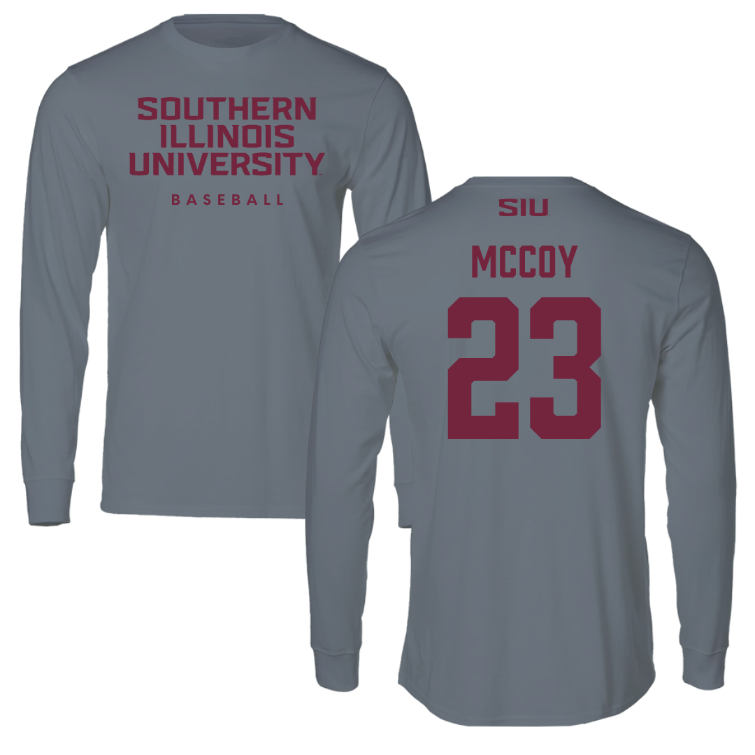 Southern Illinois University at Carbondale Baseball Gray Long Sleeve  - #23 Jackson McCoy