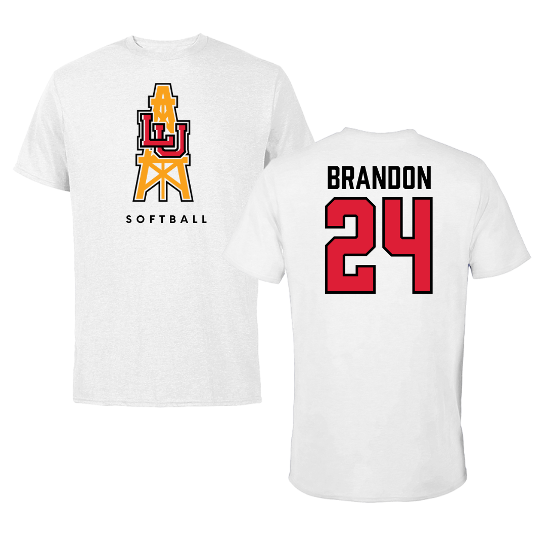 Lamar University Softball White Tee  - #24 Trinity Brandon