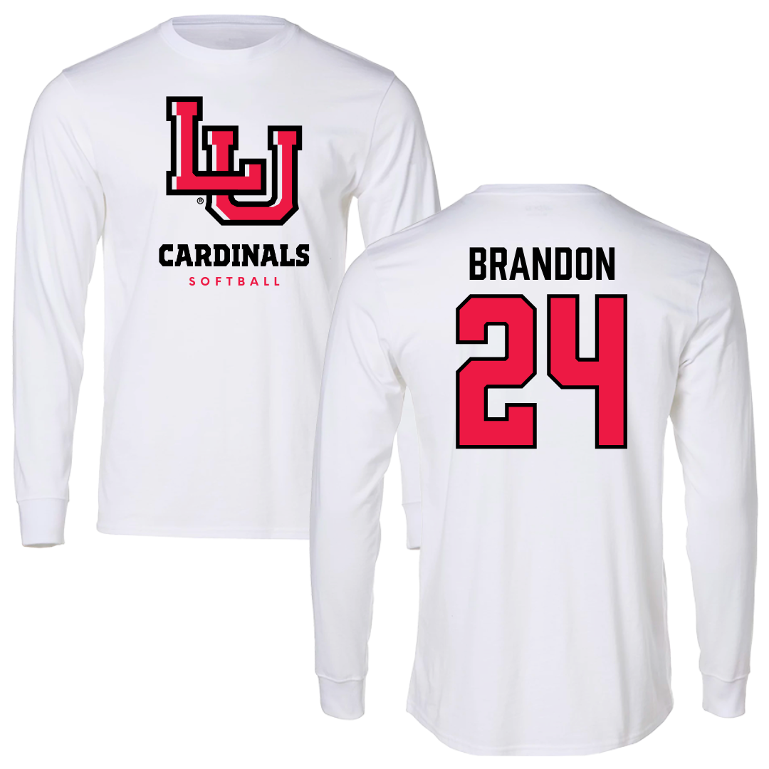Lamar University Softball White Long Sleeve  - #24 Trinity Brandon