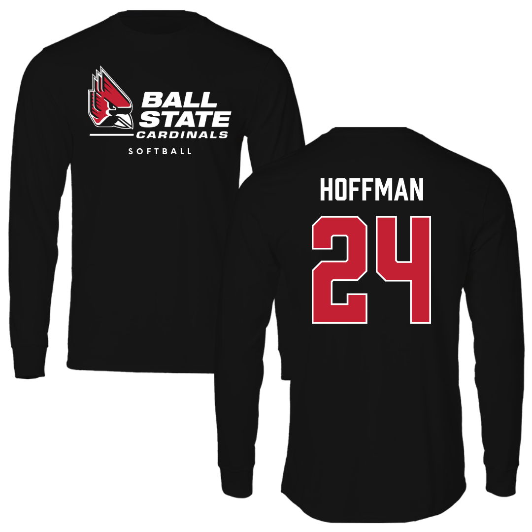 Ball State University Softball Black Long Sleeve  - #24 Jessica Hoffman