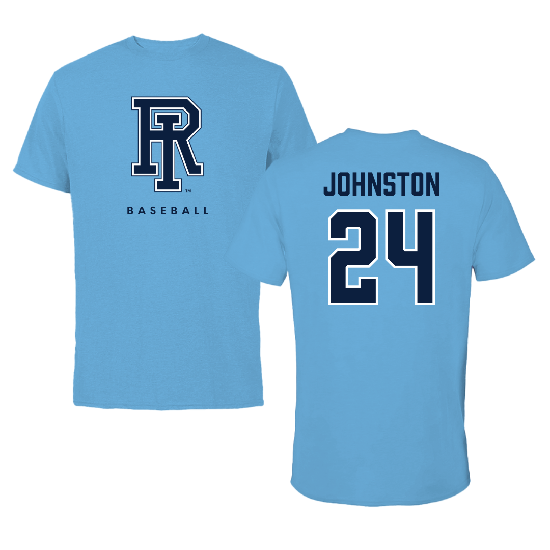 University of Rhode Island Baseball Carolina Blue Tee  - #24 Connor Johnston