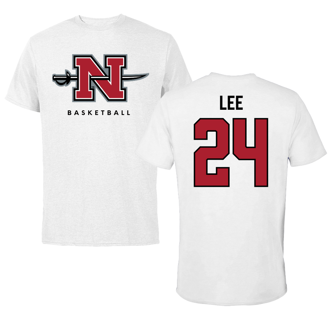 Nicholls State University Basketball White Tee  - #24 Khia Lee