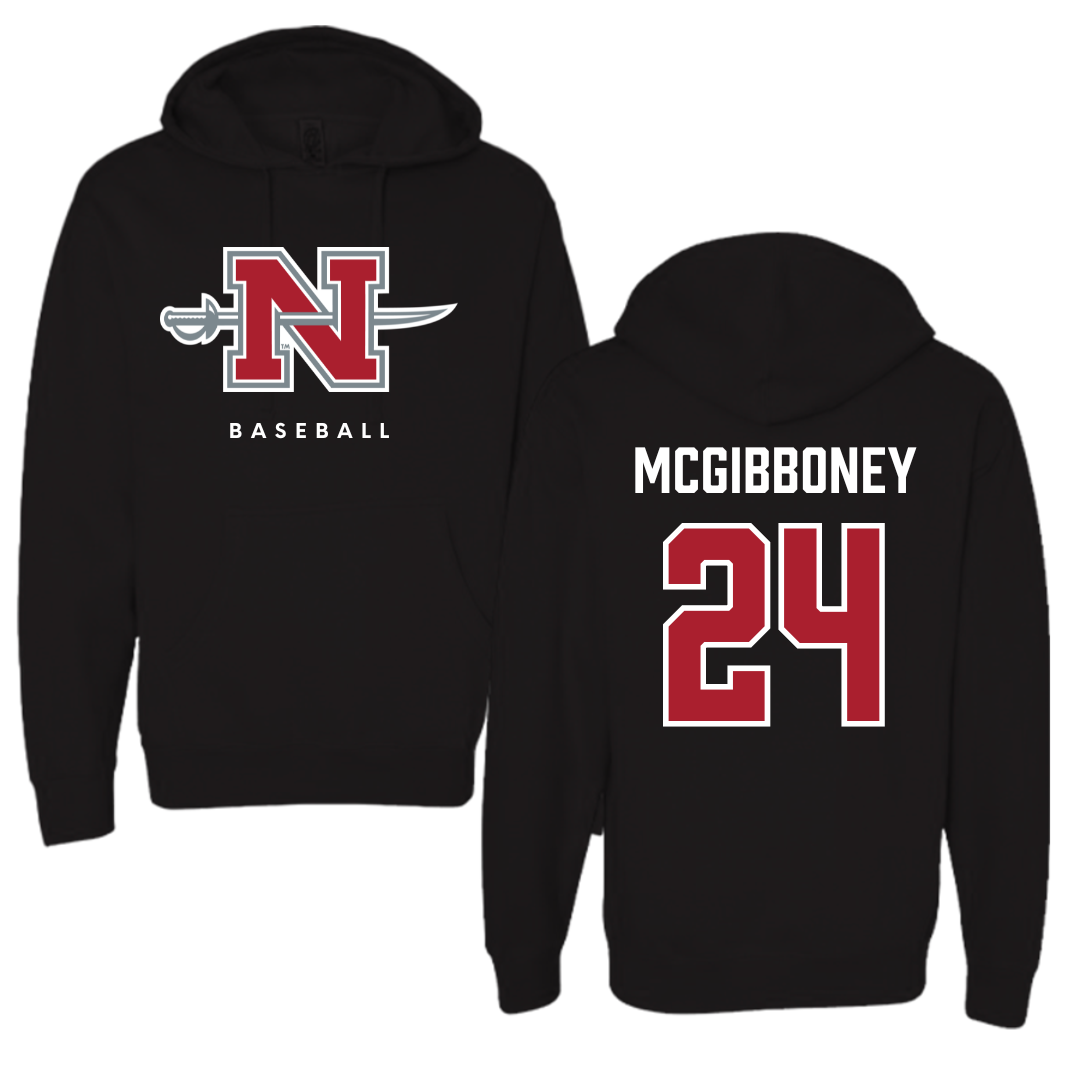 Nicholls State University Baseball Black Hoodie  - #24 Luke McGibboney