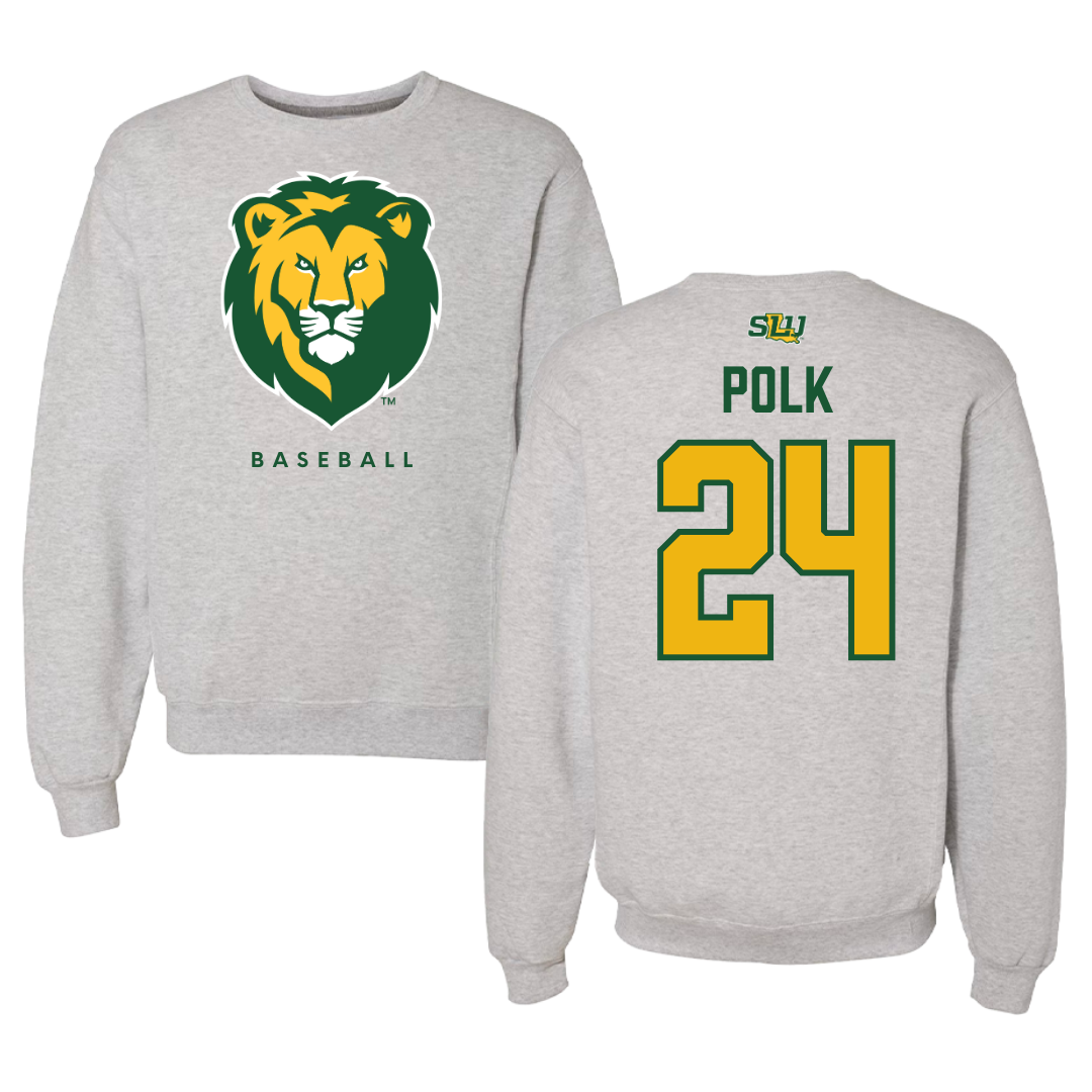 Southeastern Louisiana University Baseball Gray Crewneck  - #24 Lakin Polk