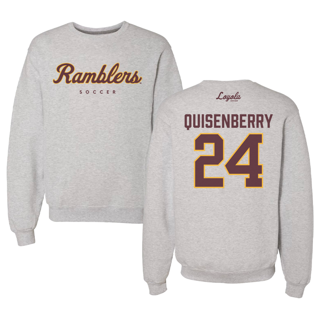 Loyola University-Chicago Soccer Gray Crewneck  - #24 Chris Quisenberry