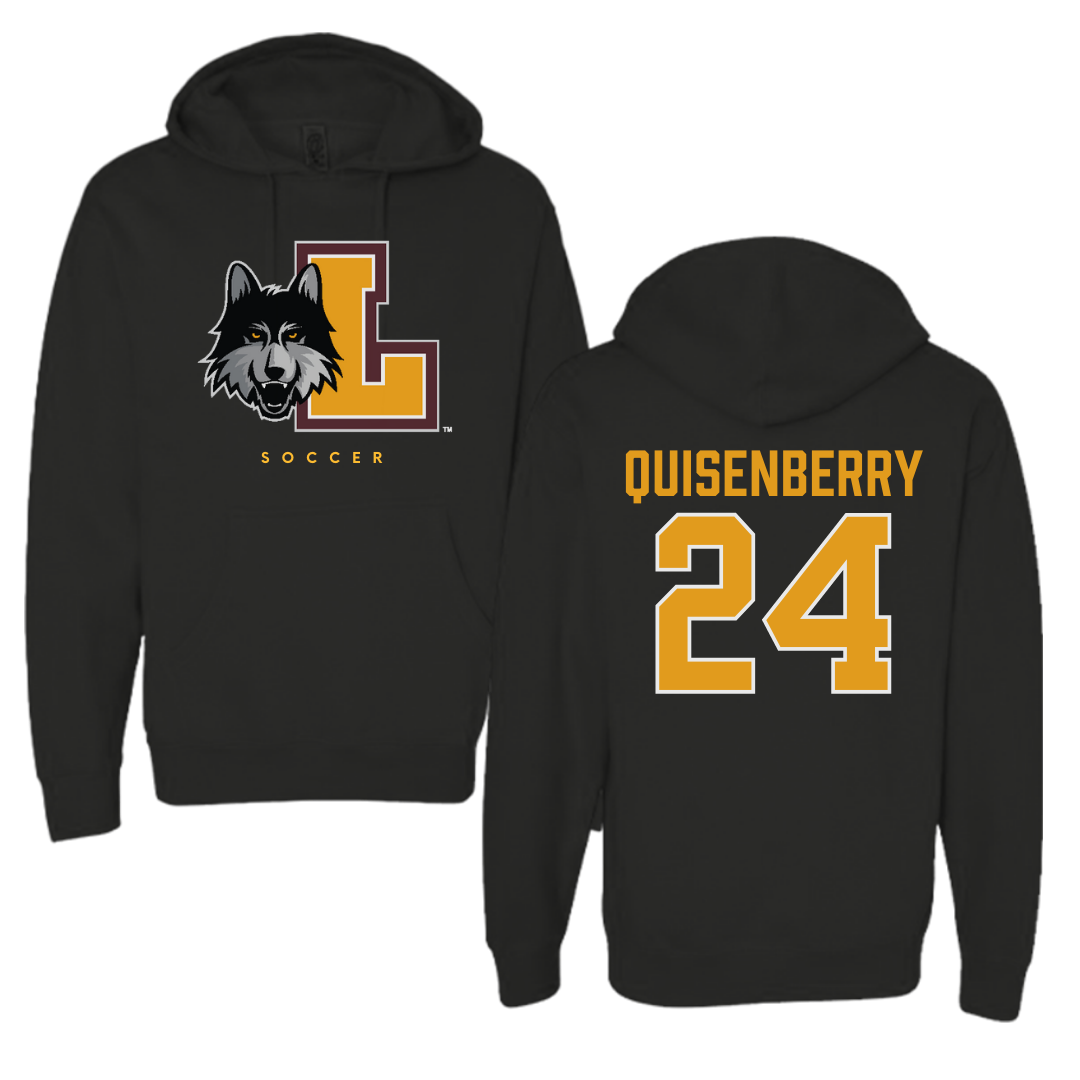 Loyola University-Chicago Soccer Black Hoodie  - #24 Chris Quisenberry