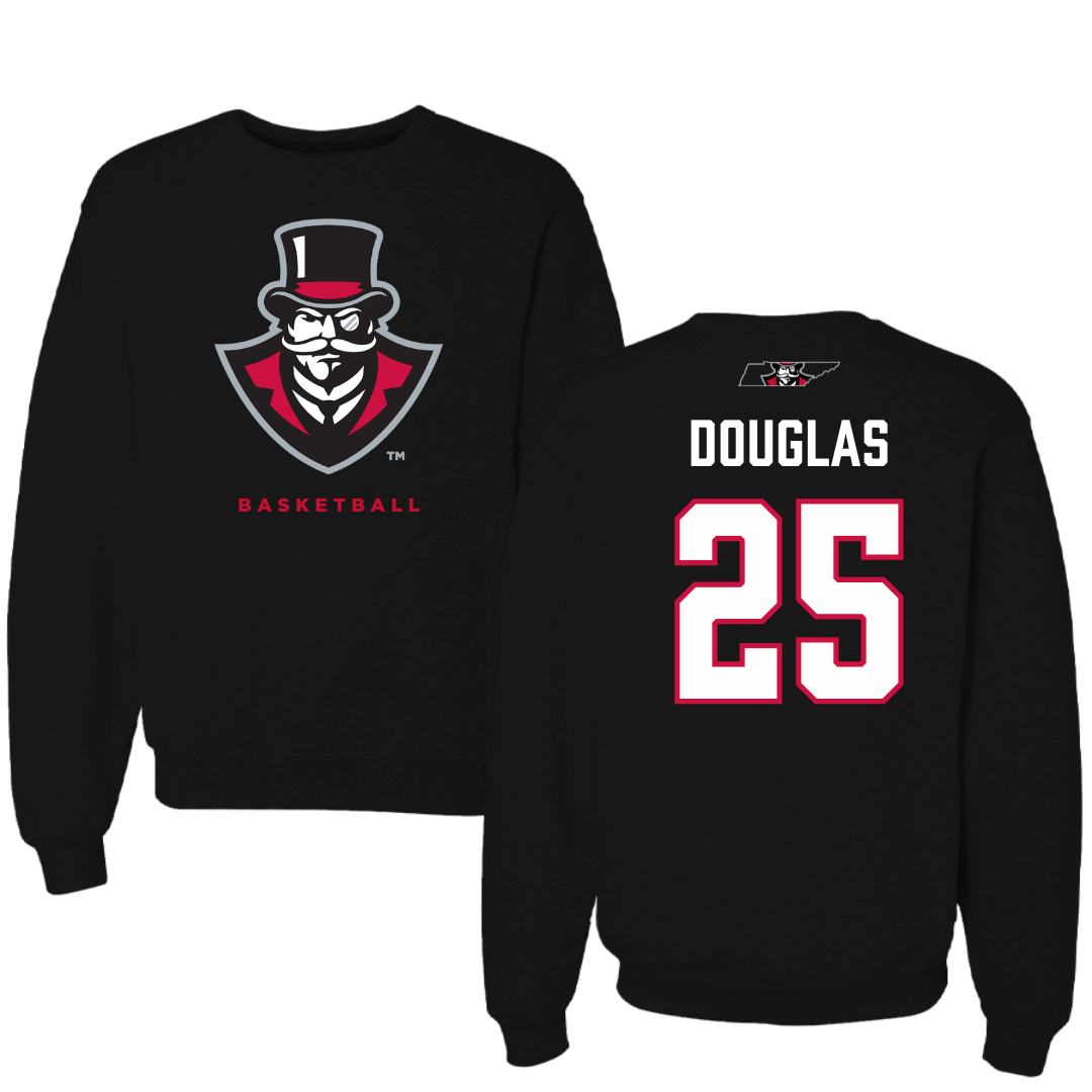 Austin Peay State University Basketball Black Mascot Crewneck - #25 Tiya Douglas
