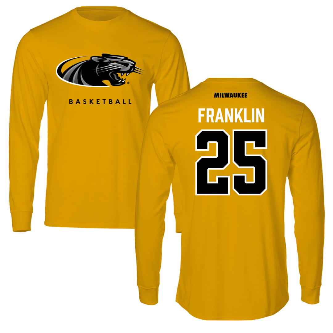 University of Wisconsin-Milwaukee Basketball Gold Long Sleeve  - #25 Aaron Franklin