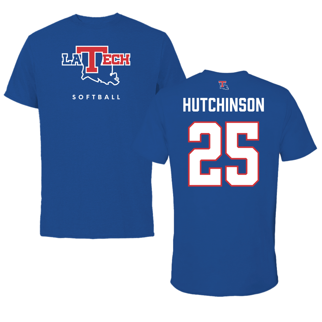 Louisiana Tech University Softball True Royal Tee  - #25 Emma Hutchinson