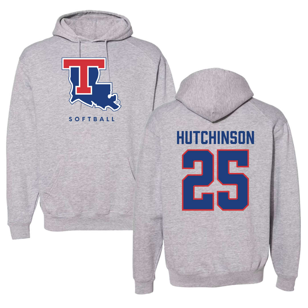 Louisiana Tech University Softball Gray Hoodie  - #25 Emma Hutchinson
