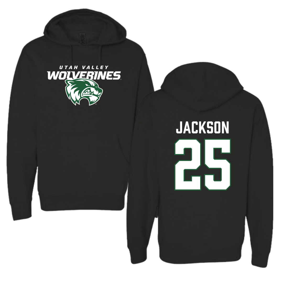 Utah Valley University Soccer Black Hoodie  - #25 Nixan Jackson