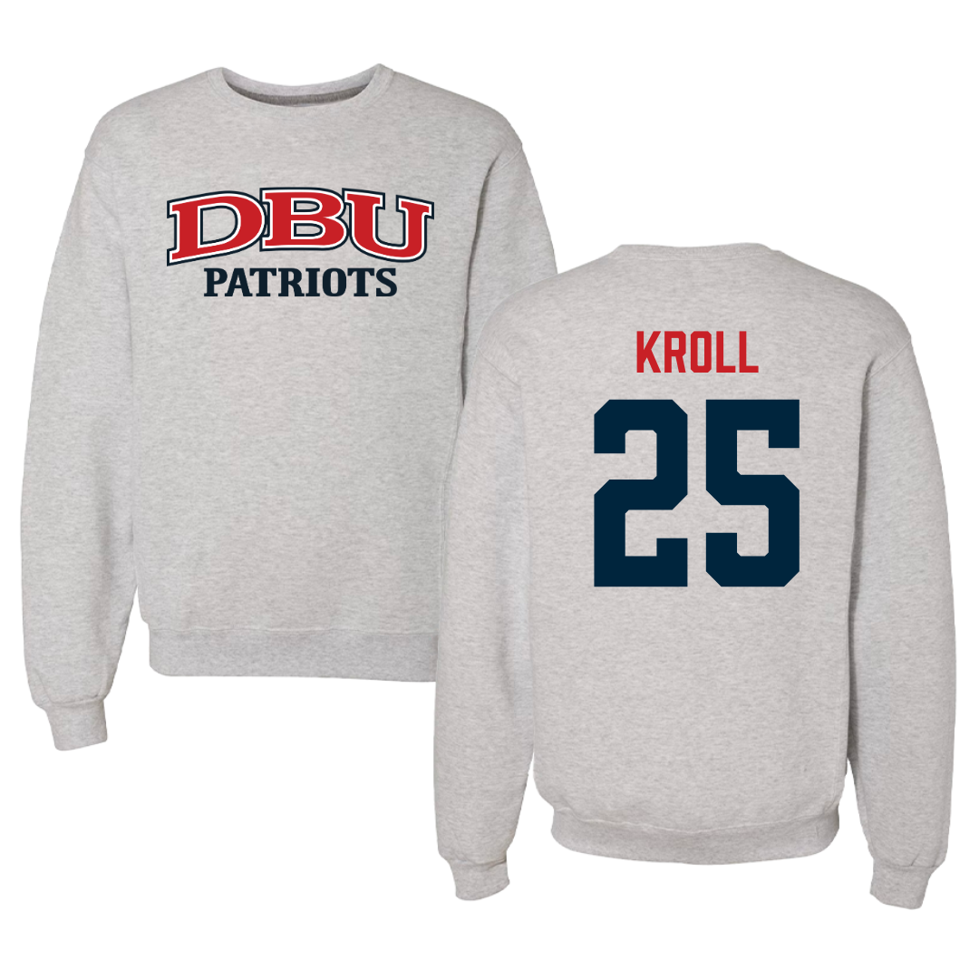Dallas Baptist University Basketball Gray Crewneck  - #25 Graham Kroll