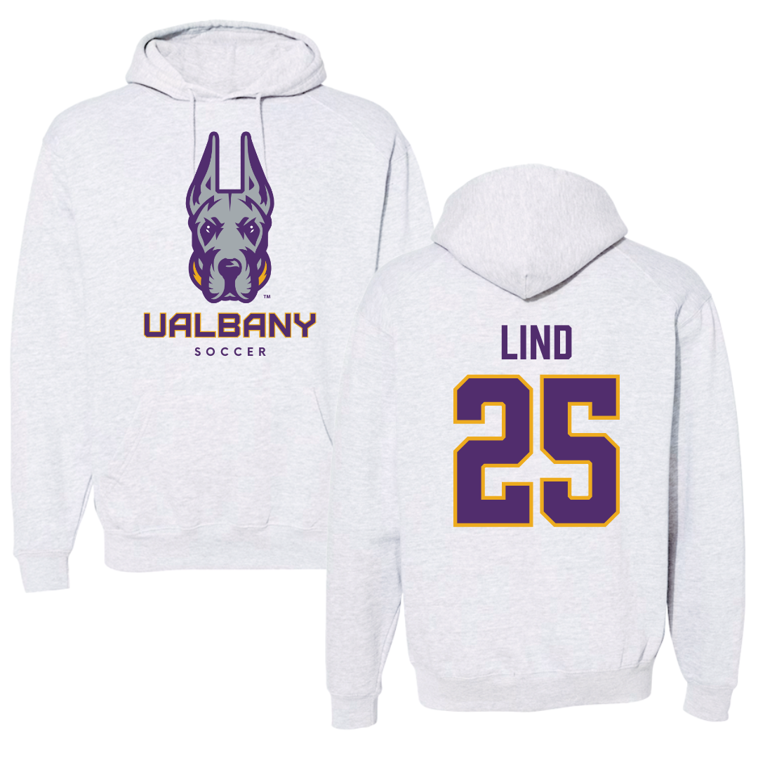 University at Albany Soccer Gray Hoodie  - #25 Zach Lind