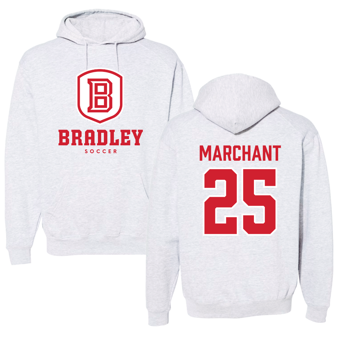 Bradley University Soccer Gray Hoodie  - #25 Christopher Marchant