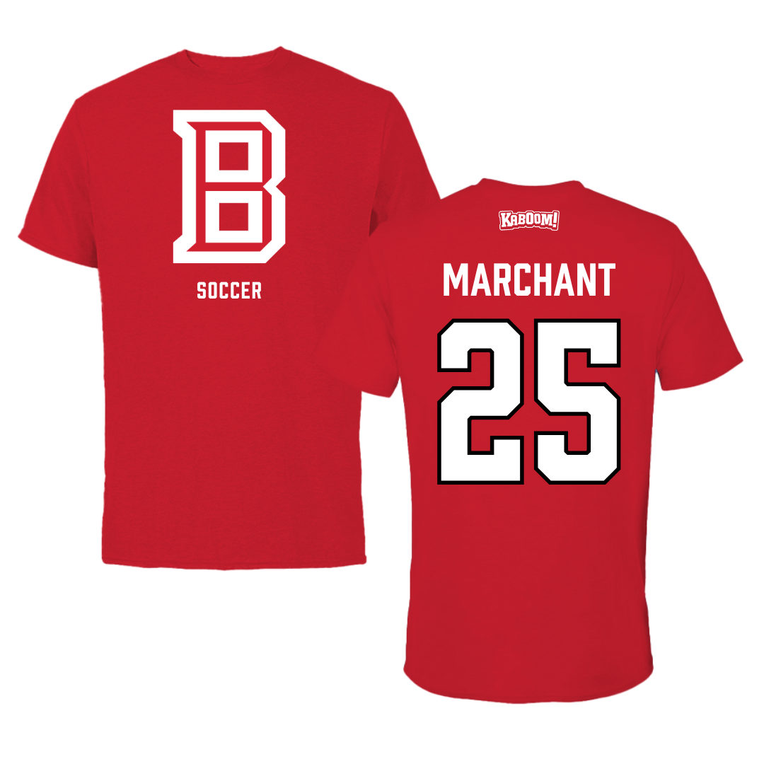 Bradley University Soccer Red Block Tee - #25 Christopher Marchant