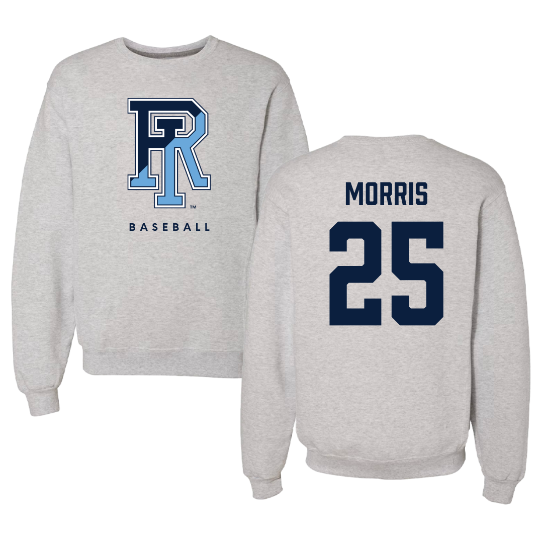 University of Rhode Island Baseball Gray Crewneck  - #25 Zach Morris