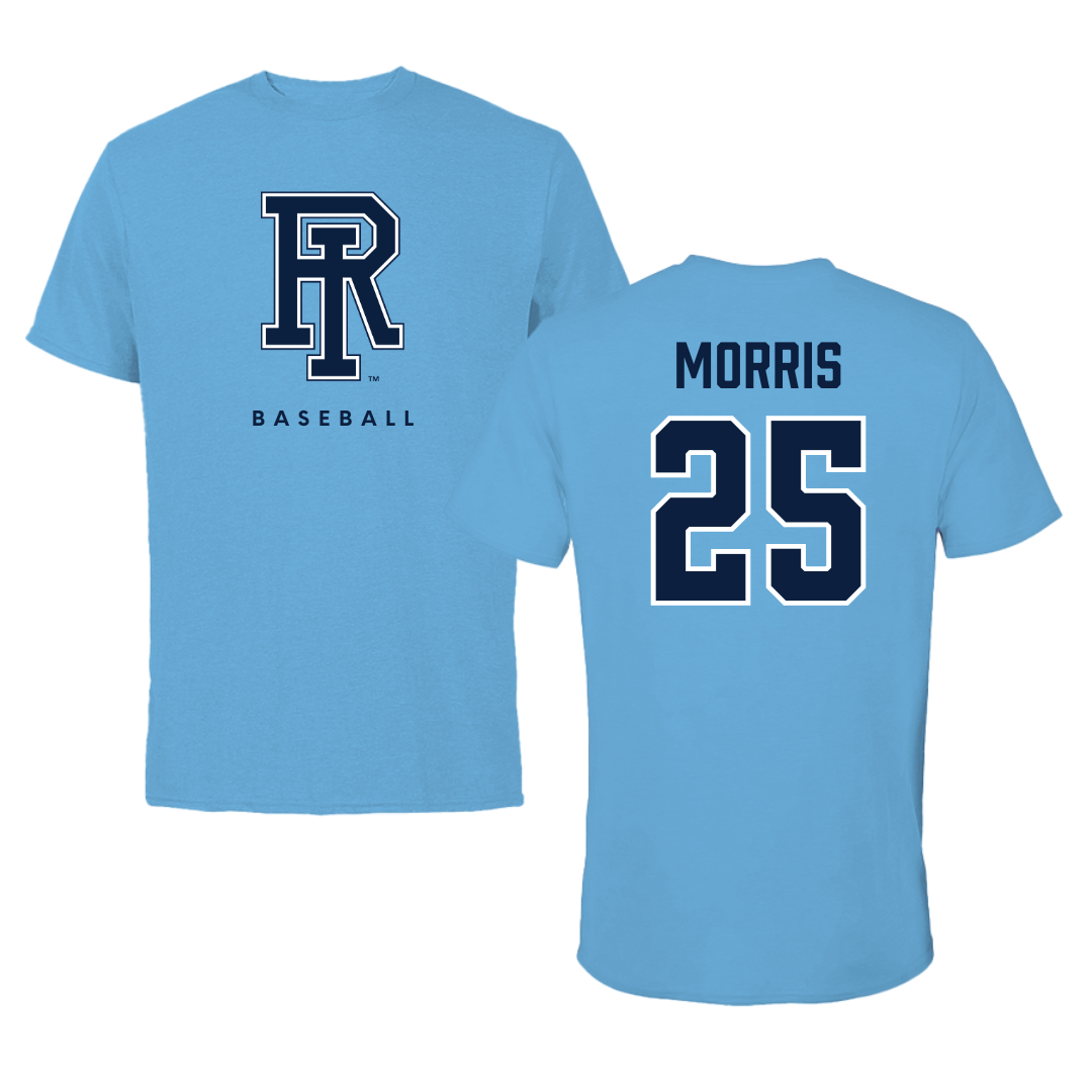 University of Rhode Island Baseball Carolina Blue Tee  - #25 Zach Morris