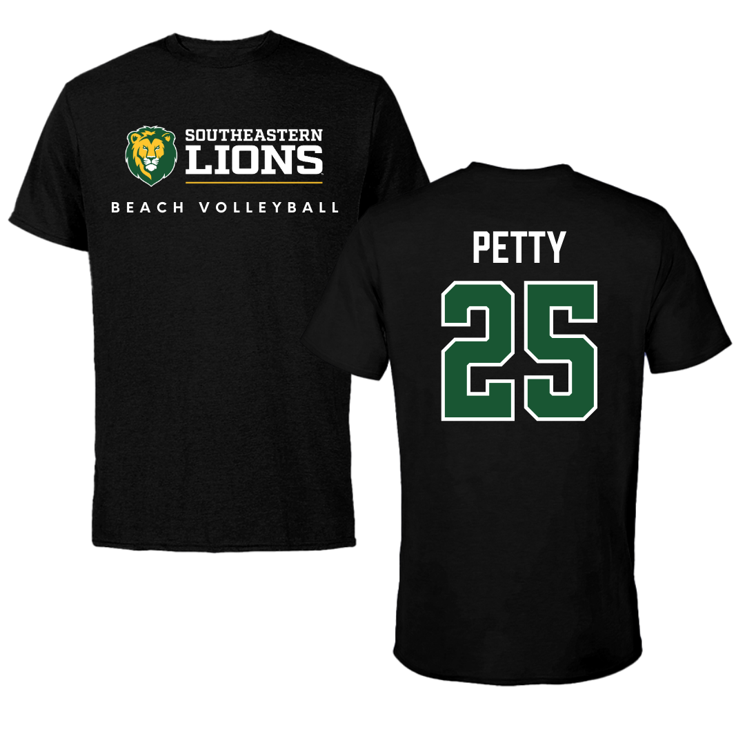 Southeastern Louisiana University Beach Volleyball Black Tee  - #25 Carley Petty
