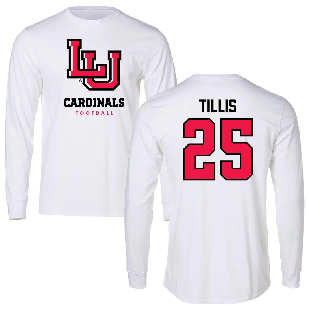 Lamar University Football White Long Sleeve  - #25 Jonavon Tillis