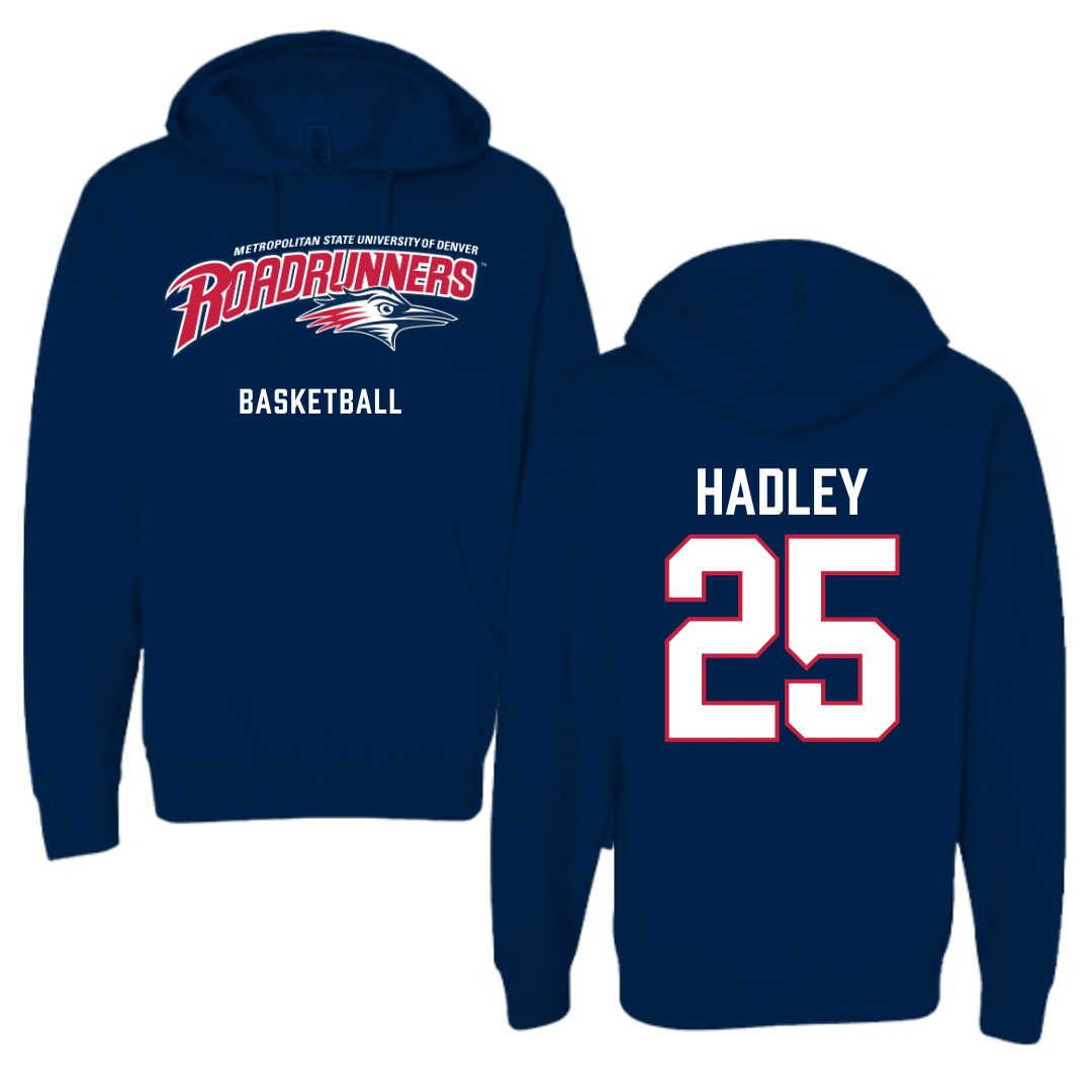 Metropolitan State University of Denver Basketball Navy Hoodie - #25 Blake Hadley