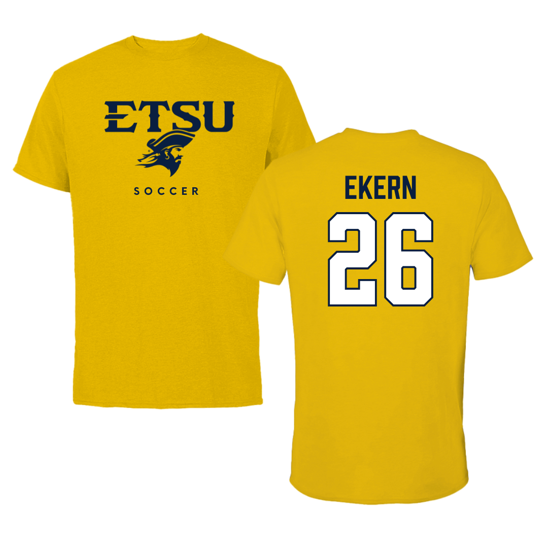 East Tennessee State University Soccer Gold Tee  - #26 Annabelle Ekern