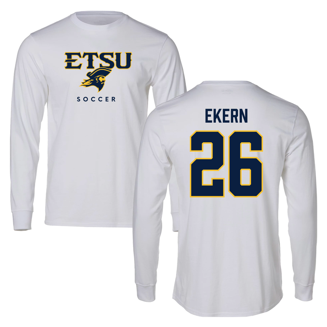 East Tennessee State University Soccer White Long Sleeve  - #26 Annabelle Ekern