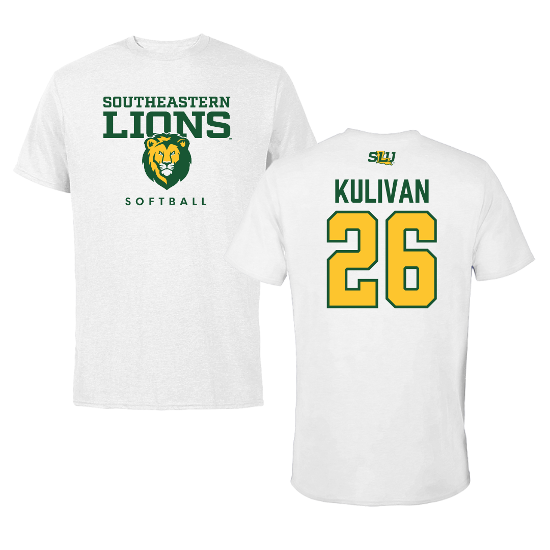 Southeastern Louisiana University Softball White Tee  - #26 Colleen Kulivan