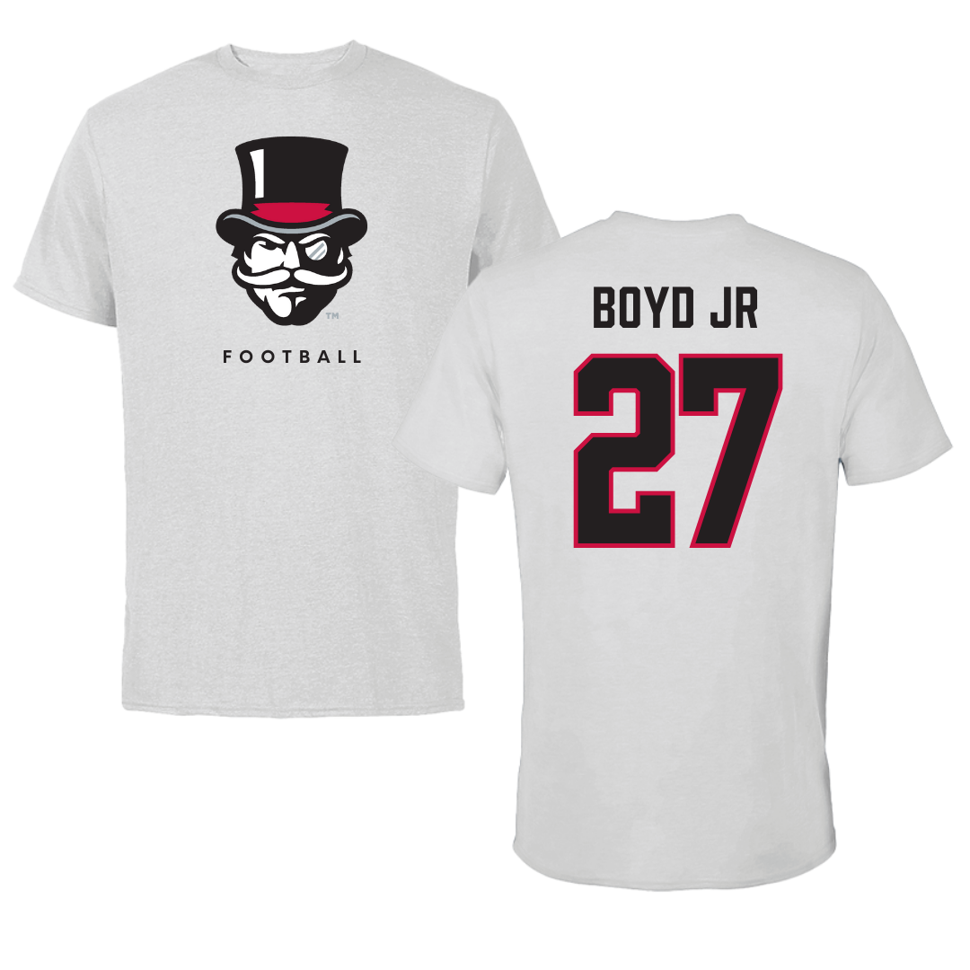 Austin Peay State University Football Gray Mascot Tee - #27 Tetoe Boyd Jr