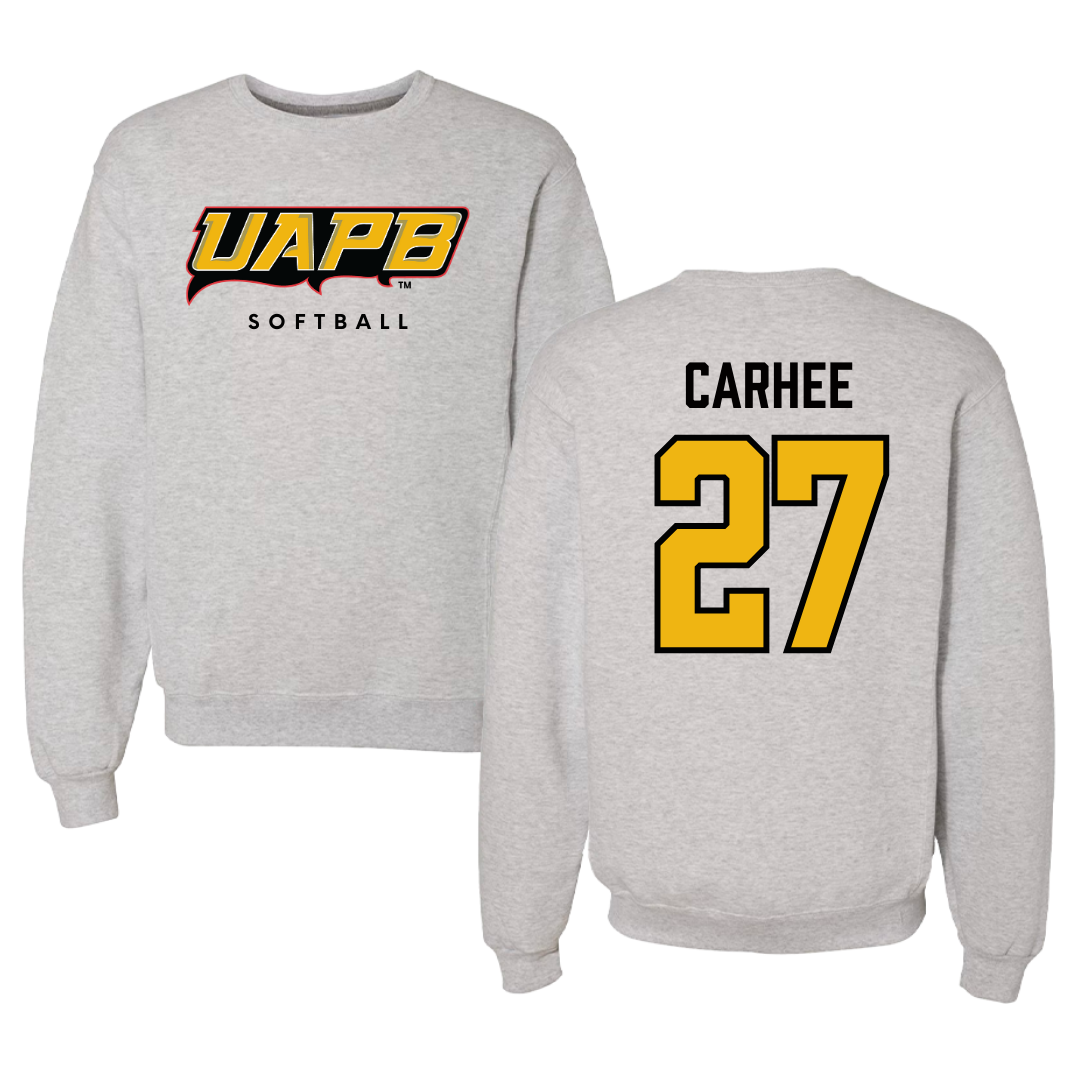 University of Arkansas-Pine Bluff Softball Gray Crewneck  - #27 Jada Carhee