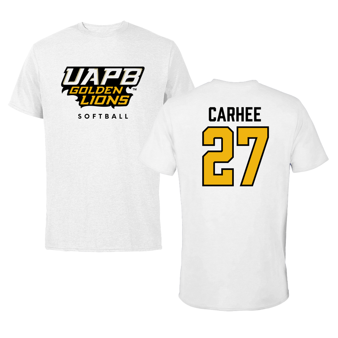 University of Arkansas-Pine Bluff Softball White Tee  - #27 Jada Carhee