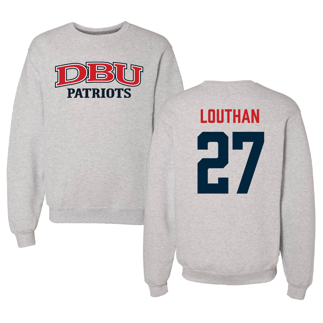 Dallas Baptist University Soccer Gray Crewneck  - #27 Anne Louthan