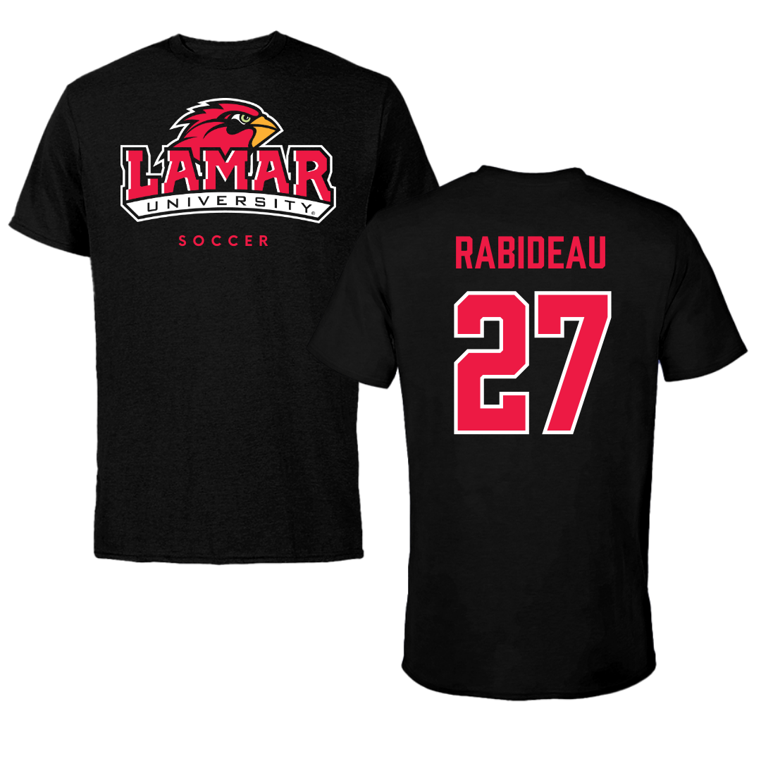Lamar University Soccer Black Tee  - #27 Madison Rabideau