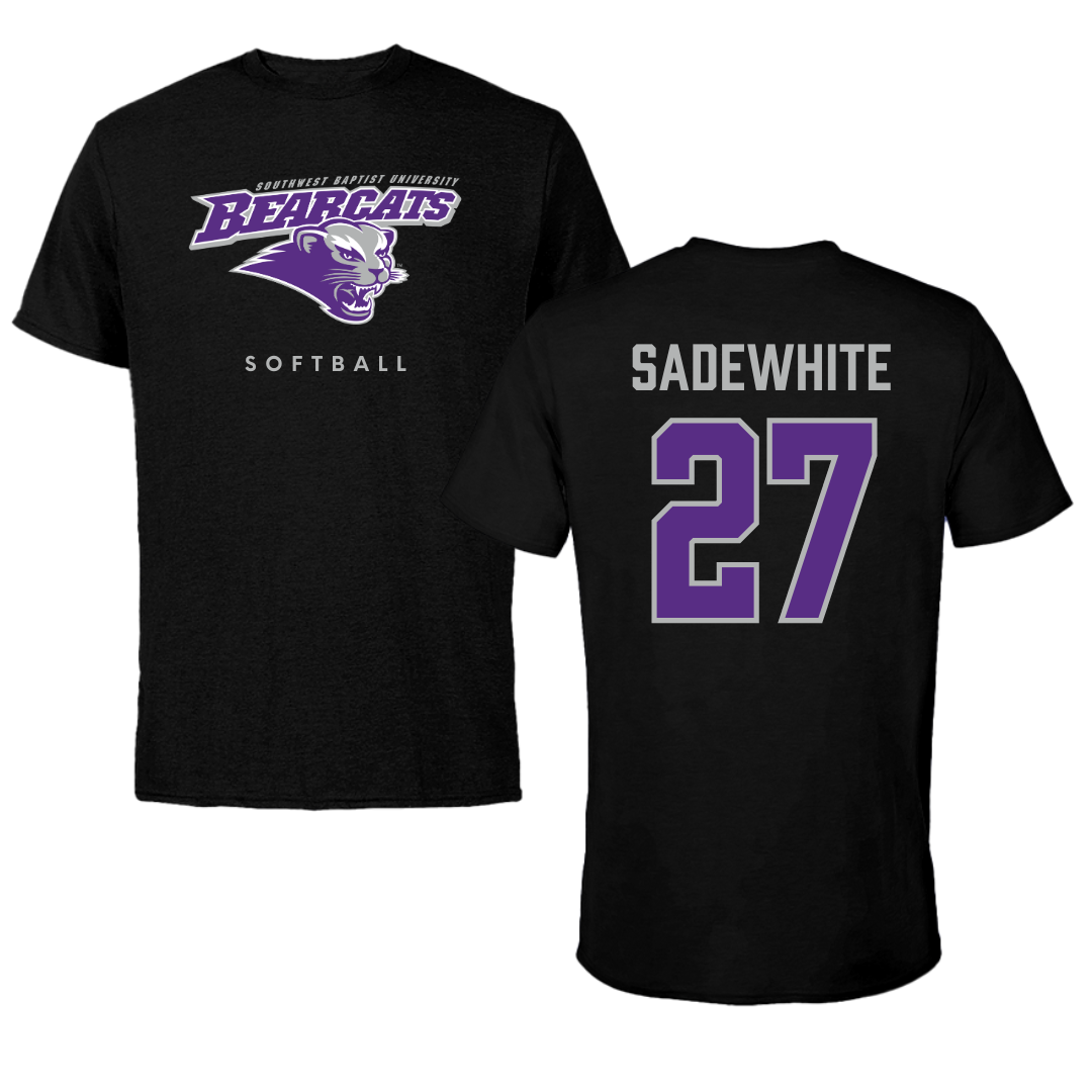 Southwest Baptist University Softball Black Tee  - #27 Lucy Sadewhite