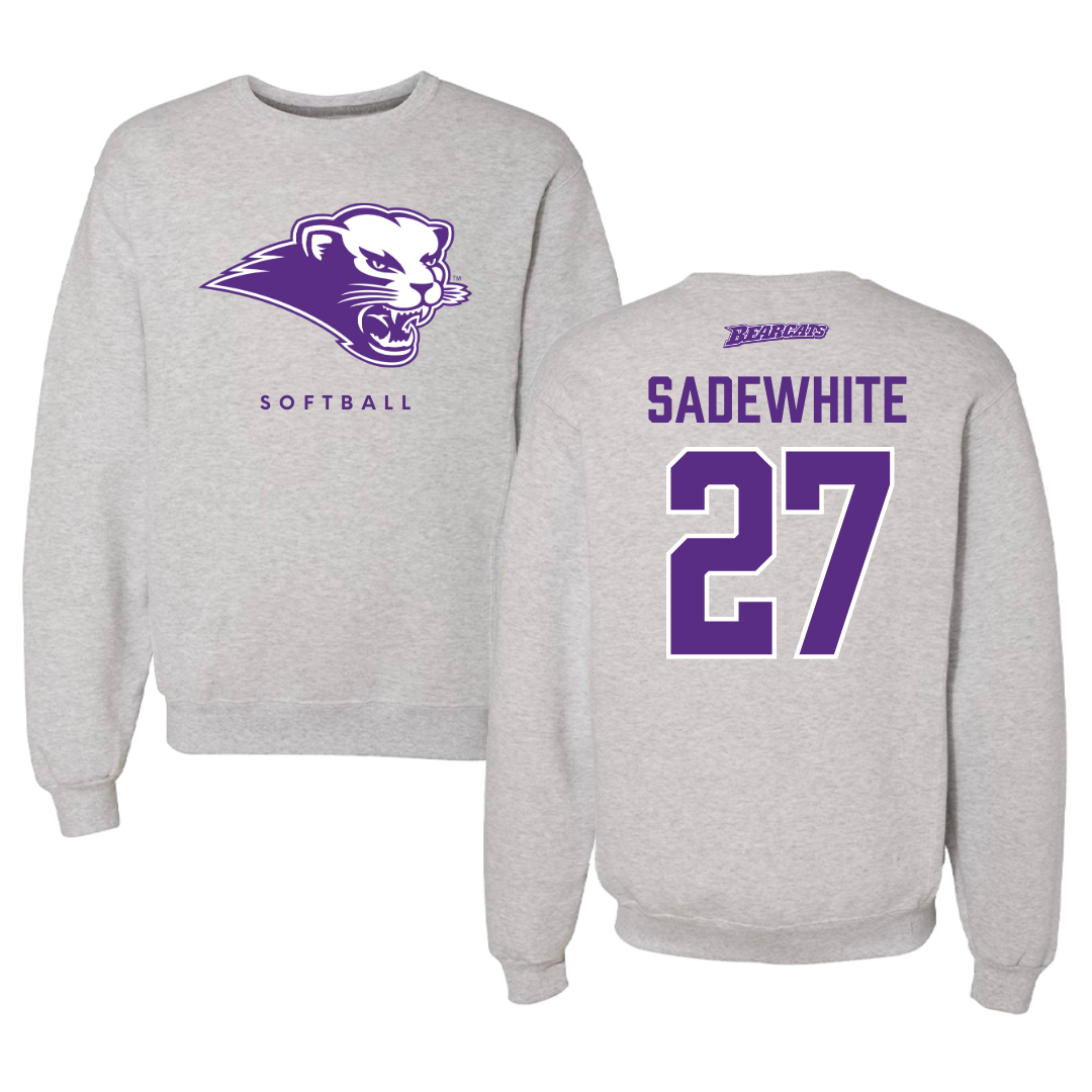 Southwest Baptist University Softball Gray Crewneck  - #27 Lucy Sadewhite