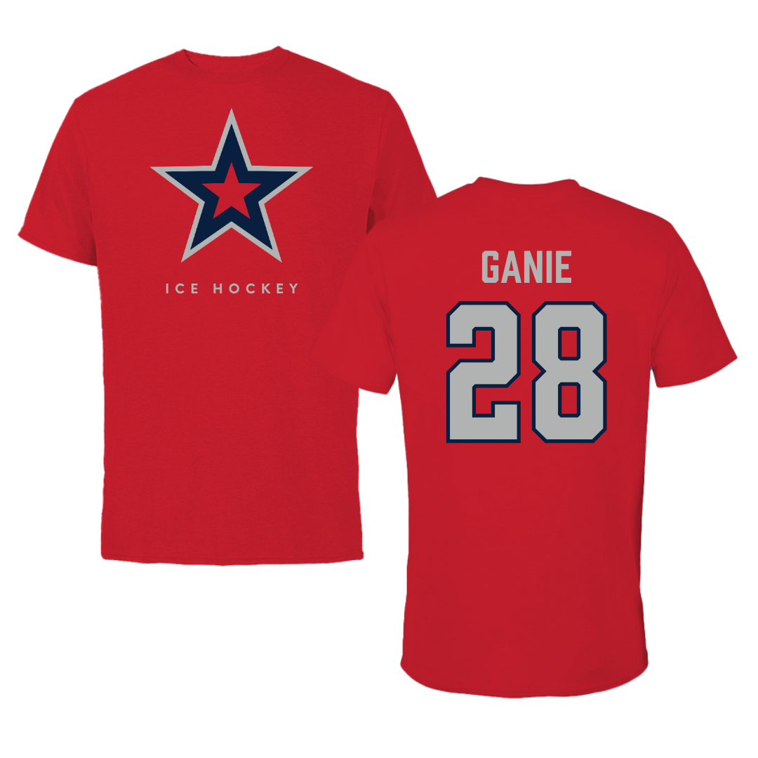 Robert Morris University Ice Hockey Red Tee  - #28 Logan Ganie