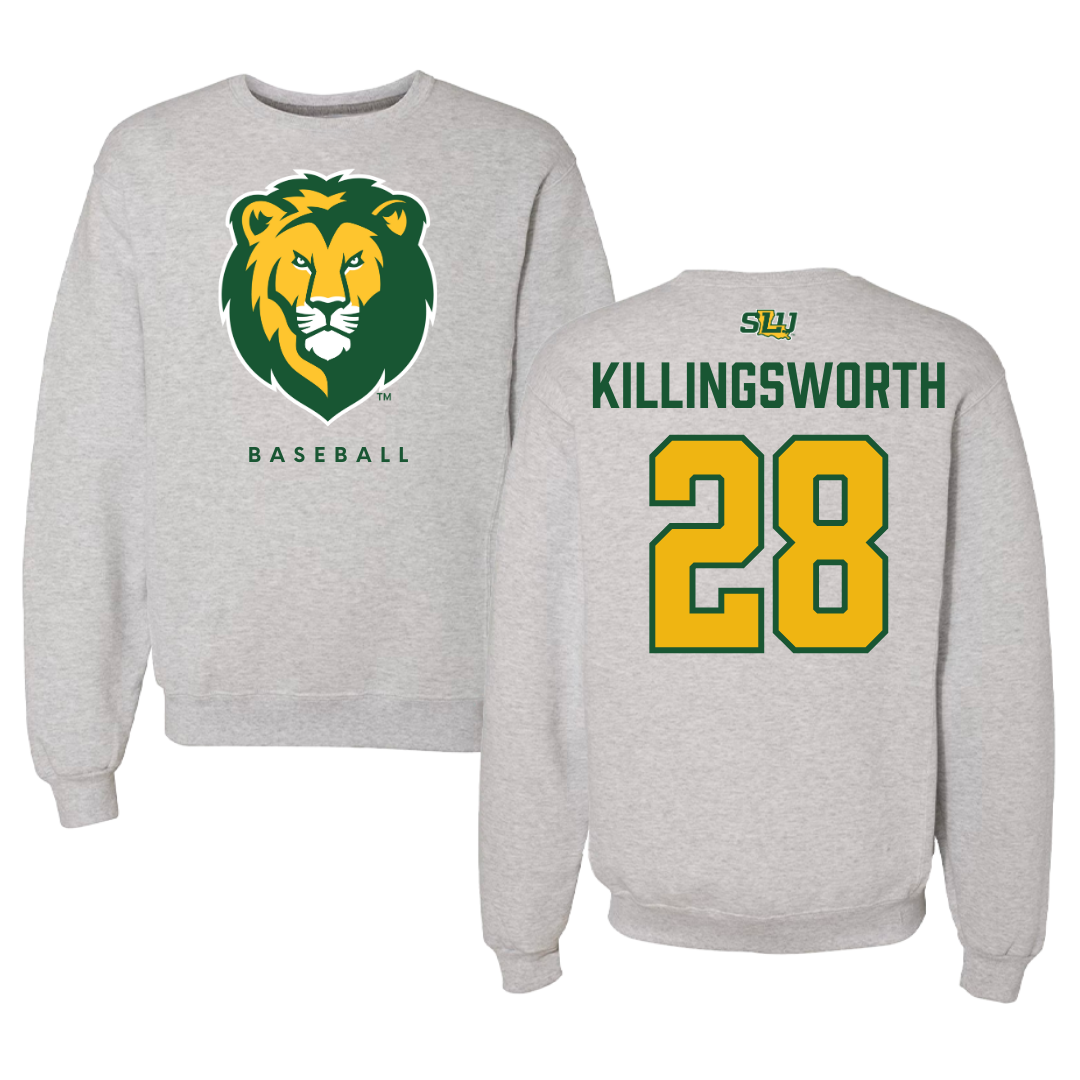 Southeastern Louisiana University Baseball Gray Crewneck  - #28 Jake Killingsworth
