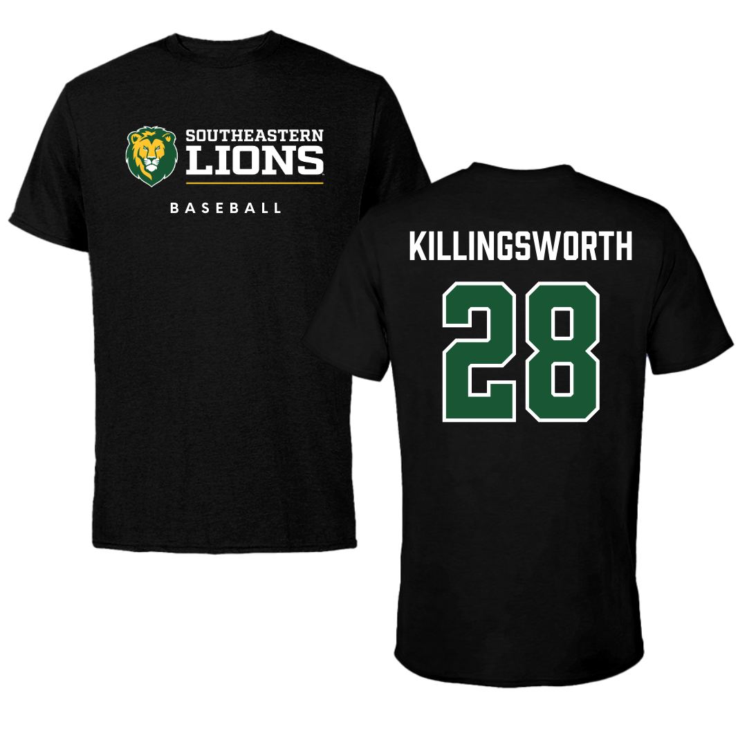 Southeastern Louisiana University Baseball Black Tee  - #28 Jake Killingsworth