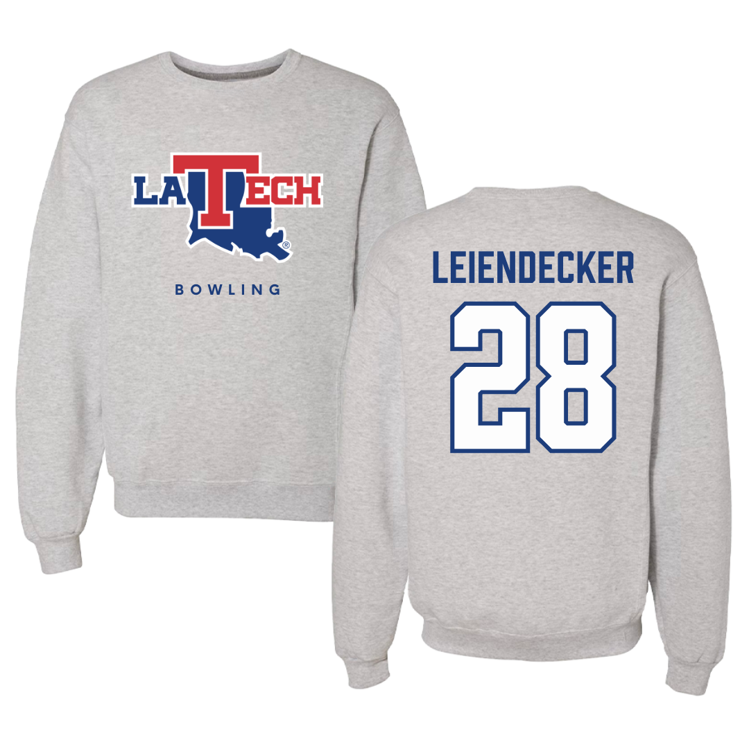 Louisiana Tech University Bowling Gray Crewneck  - #28 Abbie Leiendecker